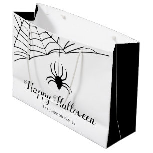 Grand Sac Cadeau Jolie araignée noire Halloween