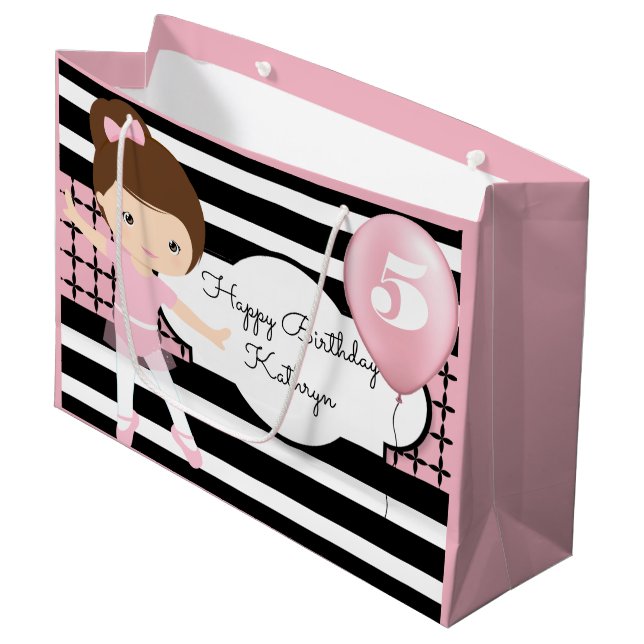 Grand Sac Cadeau Jolie Ballerina avec Motif moderne (Devant Angle)