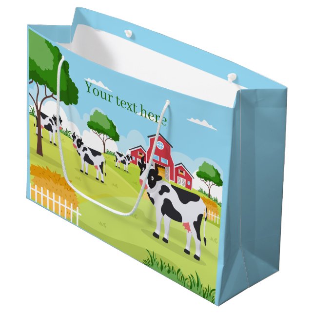 Grand Sac Cadeau jolie ferme de pays ajouter du texte (Devant Angle)