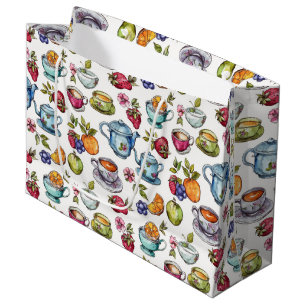 Grand Sac Cadeau Jolie fête des amateurs de thé carrelée