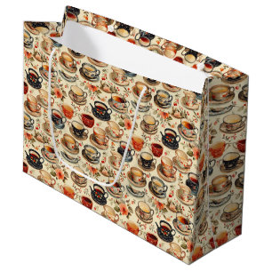 Grand Sac Cadeau Jolie fête des amateurs de thé carrelée