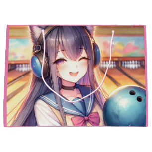 Grand Sac Cadeau Jolie fille Anime à Bowling fête d'anniversaire