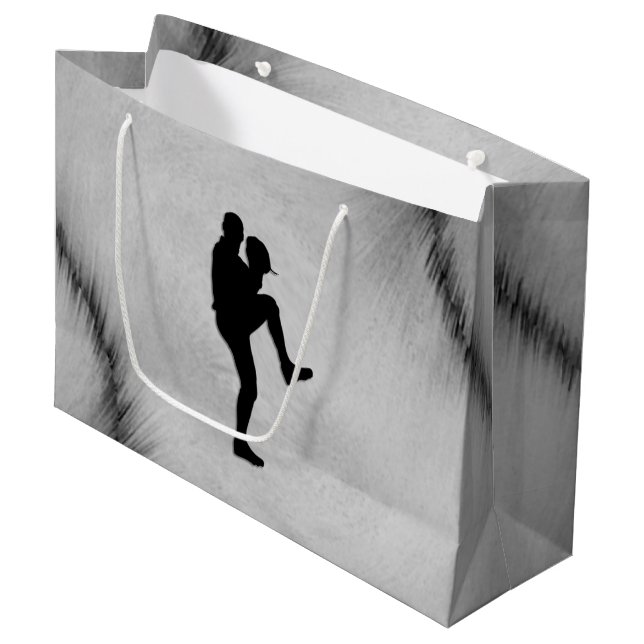 Grand Sac Cadeau Joueur de base-ball Pitcher Windup (Devant Angle)