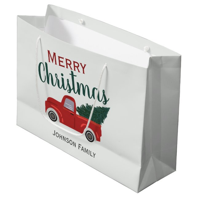 Grand Sac Cadeau Jour du camion rouge (Devant Angle)