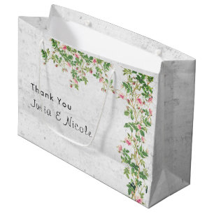 Grand Sac Cadeau Journal de style vintage mur ancien rose rose mari