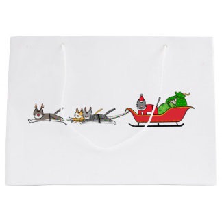 Grand Sac Cadeau Joyeuse vache à viande de Noël