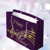 Joyeuses notes d'or d'anniversaire sur l'élégant v