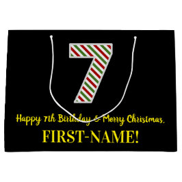 Grand Sac Cadeau Joyeux 7e anniversaire & Joyeux Noël, Nom personna