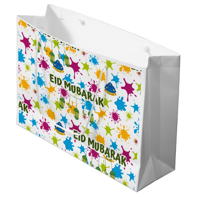 Grand Sac Cadeau Joyeux Aïd Moubarak (Devant Angle)