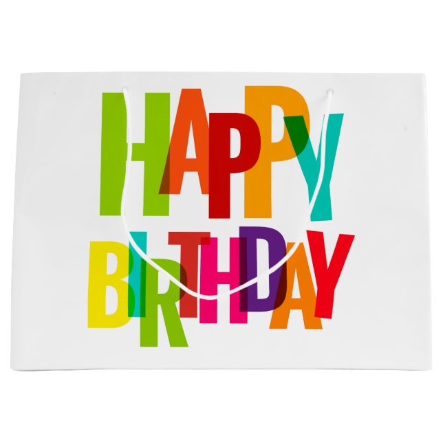 Grand Sac Cadeau Joyeux anniversaire (Devant)