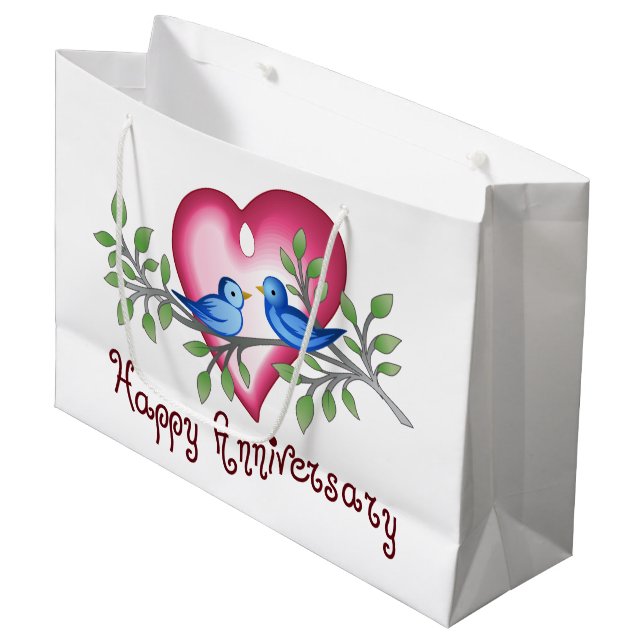 Grand Sac Cadeau Joyeux anniversaire (Devant Angle)