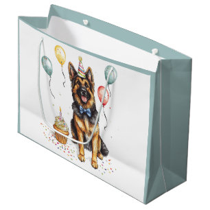 Grand Sac Cadeau Joyeux Anniversaire Berger Allemand