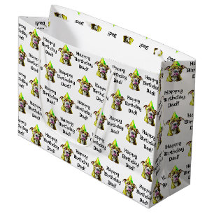 Grand Sac Cadeau Joyeux Anniversaire Personnalisé (Ajouter Nom) Pit
