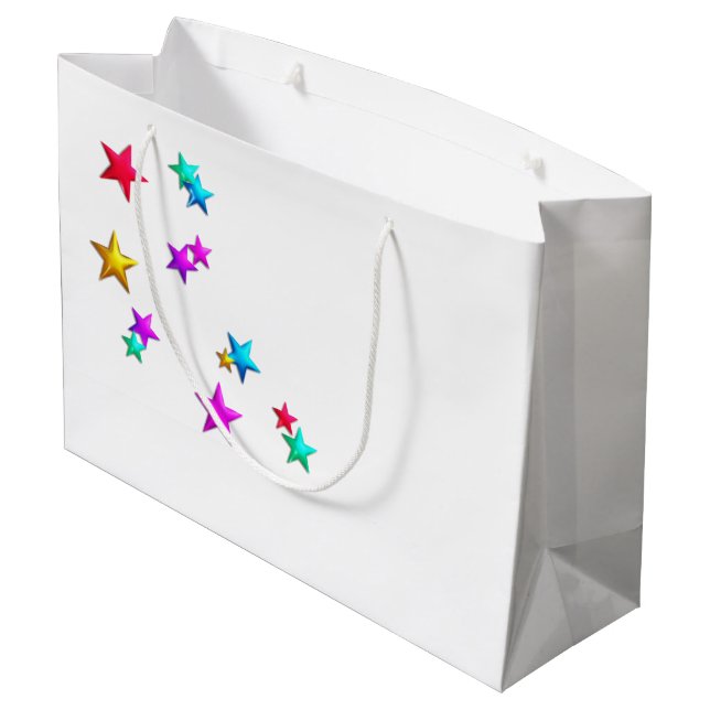 Grand Sac Cadeau Joyeux Anniversaire Sac-Cadeau Étoiles (Dos Angle)
