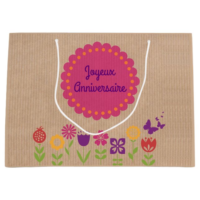Grand Sac Cadeau Joyeux Anniversaire | Tout le meilleur pour votre  (Devant)