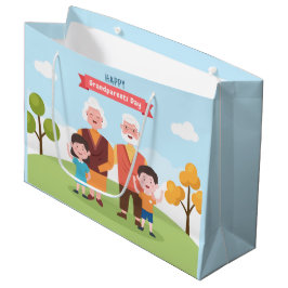 Grand Sac Cadeau Joyeux grand-parents Jour art de mots