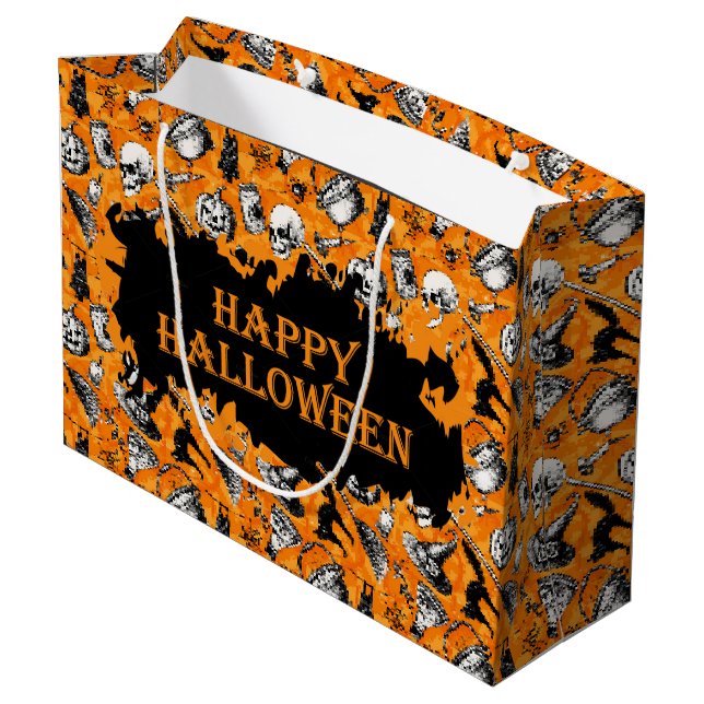 Grand Sac Cadeau Joyeux Halloween (Dos Angle)