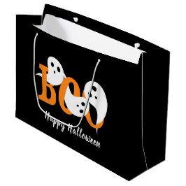 Grand Sac Cadeau Joyeux Halloween Boo Ghosts Black
