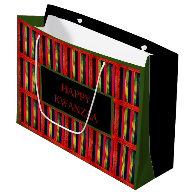 Grand Sac Cadeau Joyeux Kwanzaa (Devant Angle)