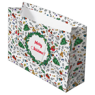 Grand Sac Cadeau Joyeux mauvais motif personnalisé de vacances de