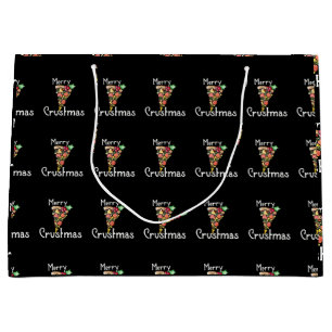 Grand Sac Cadeau Joyeux Noël à la pizza