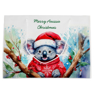 Grand Sac Cadeau Joyeux Noël australien Koala