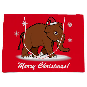 Grand Sac Cadeau Joyeux Noël de mammouth laineux