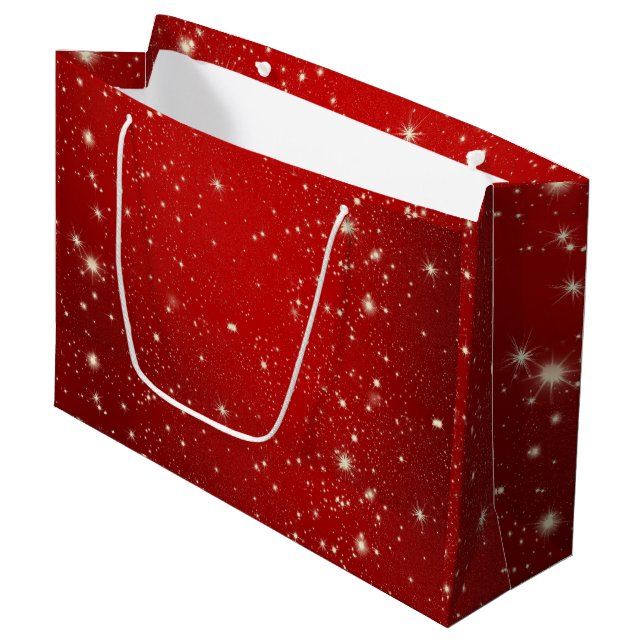 Grand Sac Cadeau Joyeux Noël Festif vacances Conception cadeau (Devant Angle)