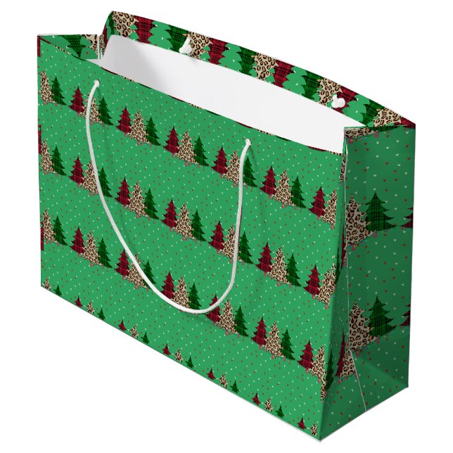 Grand Sac Cadeau Joyeux Noël moderne & élégant (Dos Angle)