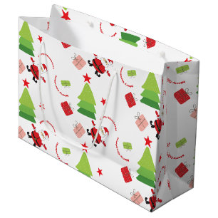 Grand Sac Cadeau Joyeux Père Noël Rouge Et Vert