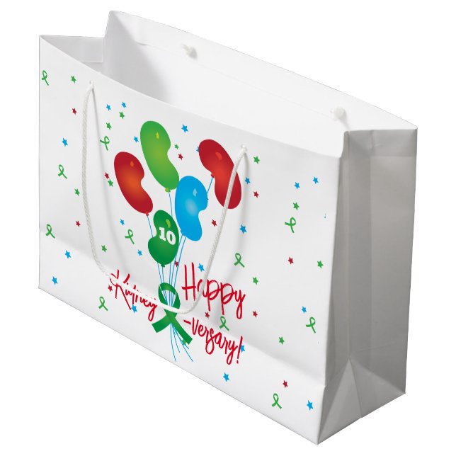 Grand Sac Cadeau Joyeux rein versaire (Devant Angle)