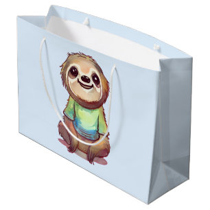 Grand Sac Cadeau Joyeux sourire assis sur une parcelle détendue