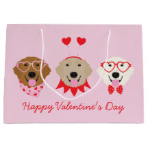 Joyeux Valentines Day Golden Retriever Dogs