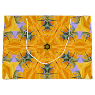 Grand Sac Cadeau Kaleidoscope Pétales de tournesol jaune
