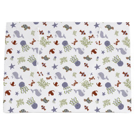 Grand Sac Cadeau Kawaii sous le Baby shower marin Neutre