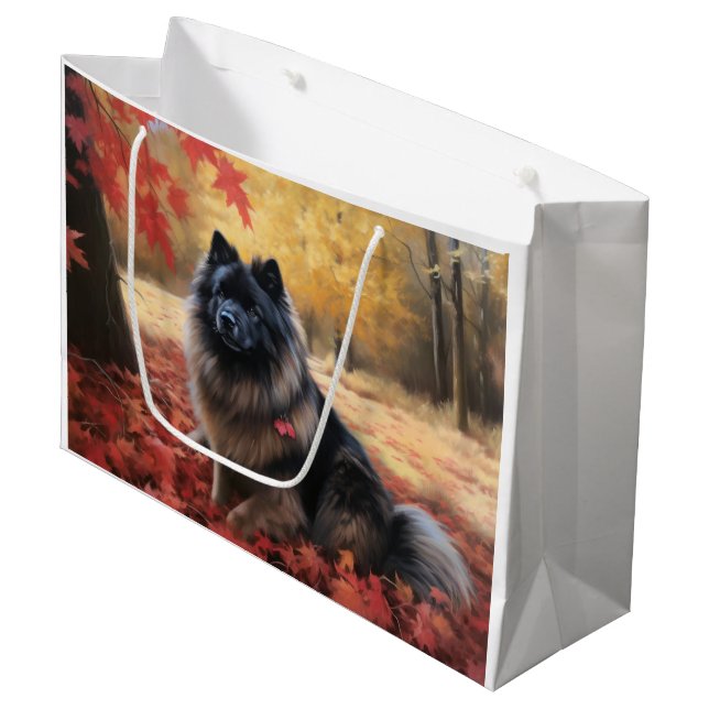 Grand Sac Cadeau Keeshony en automne Leaves Fall Inspire (Devant Angle)