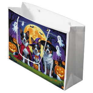 Grand Sac Cadeau Kelpies australiennes Chiens Citrouille Halloween