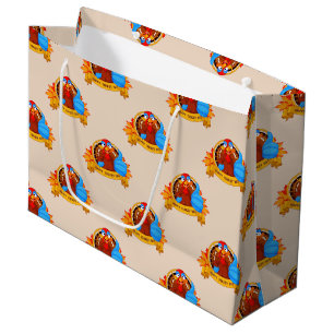 Grand Sac Cadeau La conception amusante de Thanksgiving de style ca