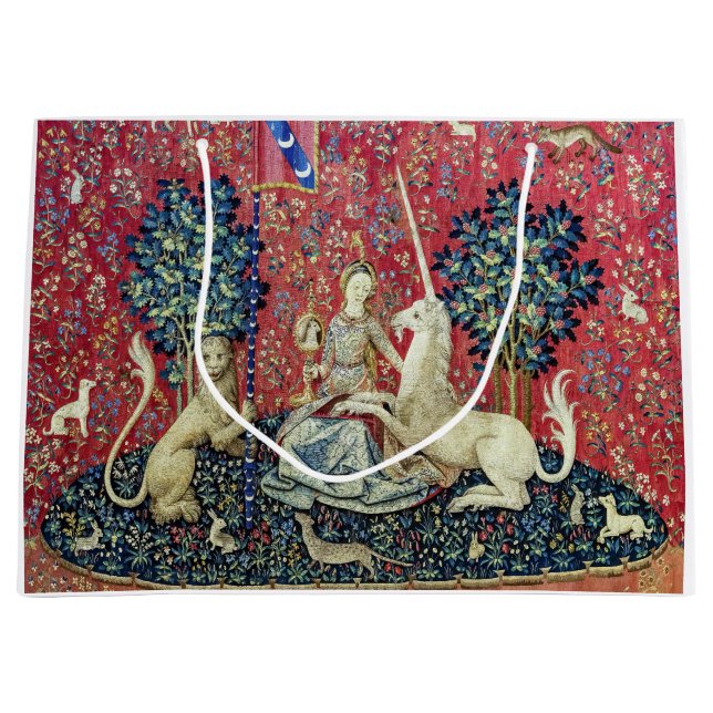 Grand Sac Cadeau La Dame et la licorne, Vue (Devant)