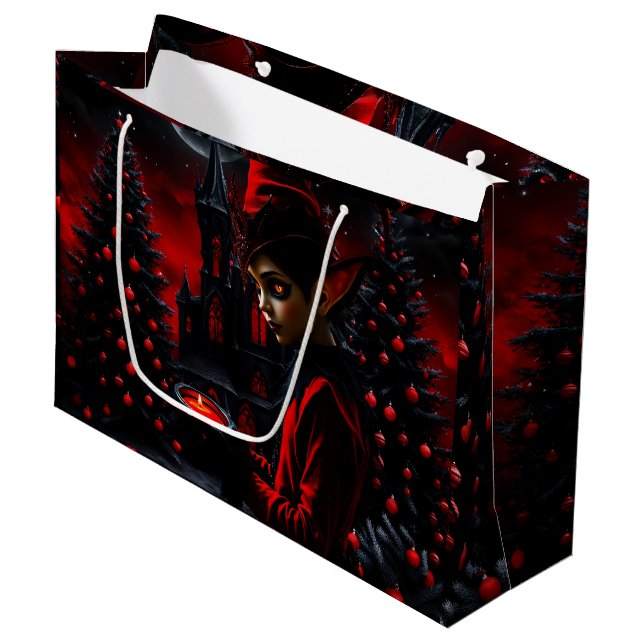 Grand Sac Cadeau La nuit de noël. (Devant Angle)