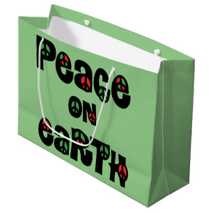 Grand Sac Cadeau La Paix sur Terre Noël
