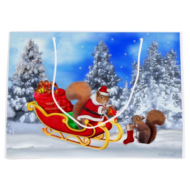 GRAND SAC CADEAU LA PETITE AIDE DE PÈRE NOËL (Devant)