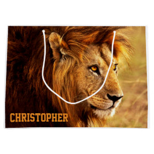 Grand Sac Cadeau La photographie noble de lion