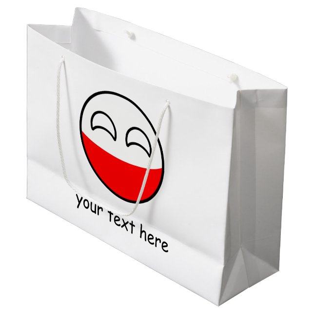 Grand Sac Cadeau La Pologne Geeky tendante drôle Countryball (Devant Angle)