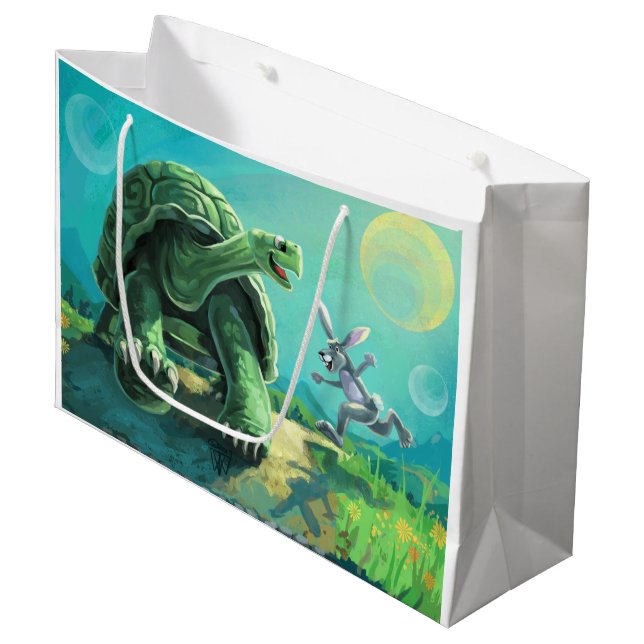 Grand Sac Cadeau La Tortue et l'Art du lièvre (Devant Angle)