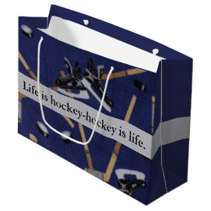 Grand Sac Cadeau La vie est hockey