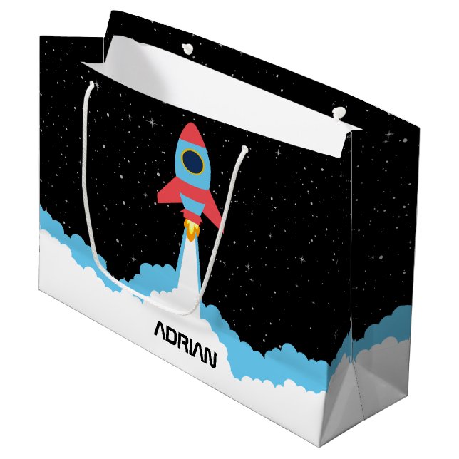 Grand Sac Cadeau Lancement de fusées dans l'espace extra-atmosphéri (Devant Angle)