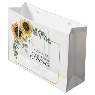 Grand Sac Cadeau Lancement de mariage floral à motif tournesol euca