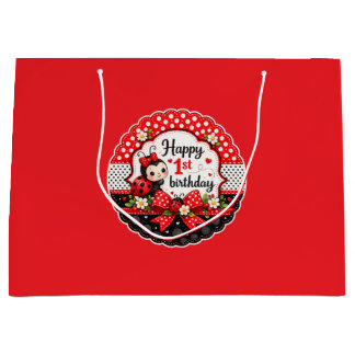 Grand Sac Cadeau L'anniversaire de la petite coccinelle