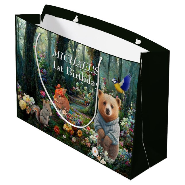 Grand Sac Cadeau Lapin de miel et ours de boo (Dos Angle)